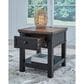 Ashley Wildenauer End Table in Warm Satin Black and Brown, , large