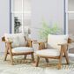 Hearth and Haven Outdoor Club Chair with Beige Cushion in Teak (Set of 2), , large