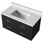 Lexora Home Castor 36" Single Bathroom Vanity in Black with 2 cm White Quartz Top and Rectangular Sink, , large