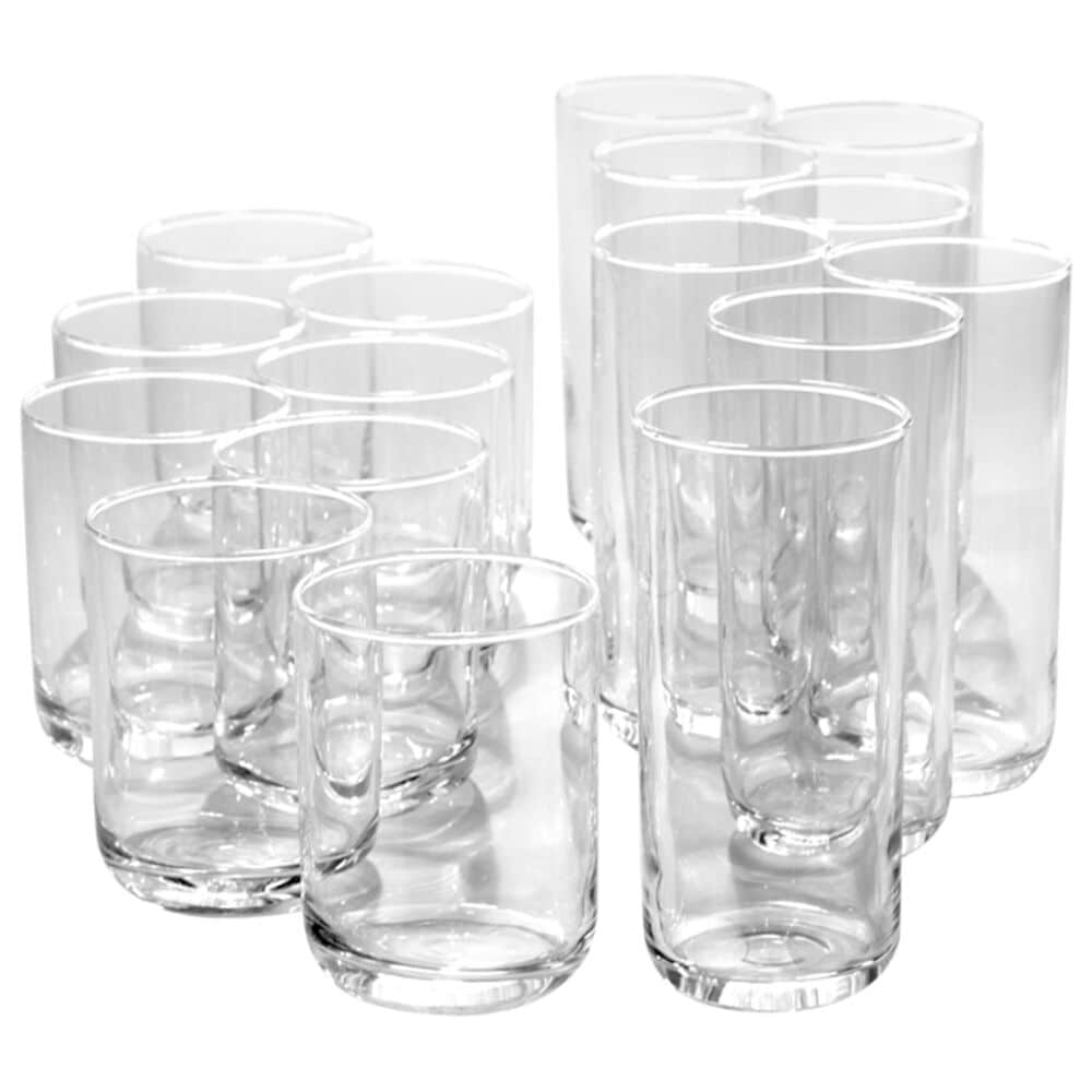Gibson Home Emory 16-Piece Glass Drinkware Set in Clear, , large
