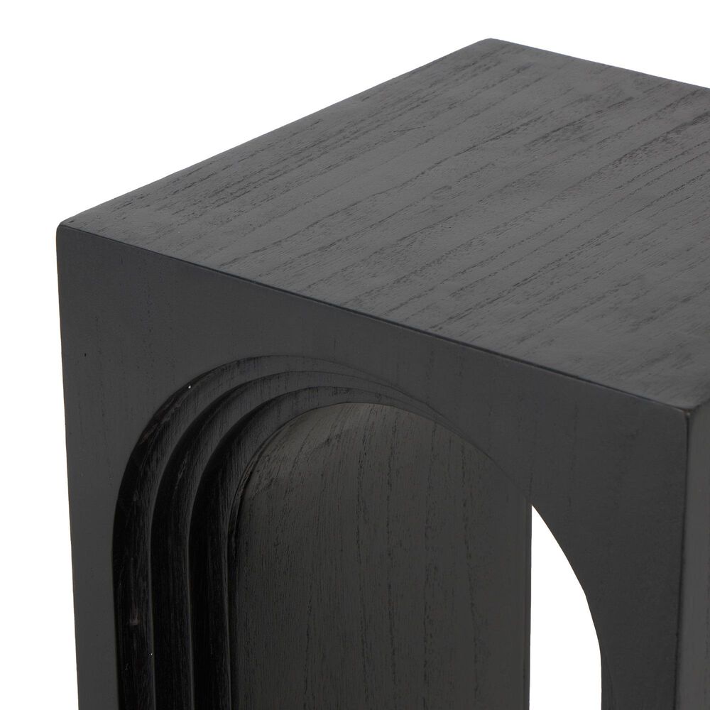 Maple and Jade Cutout Arch End Table in Black, , large