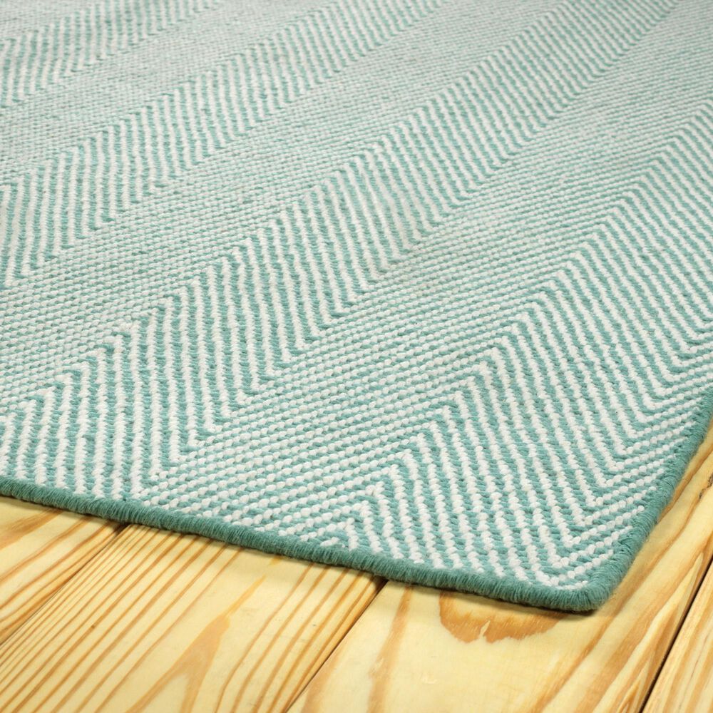 Kaleen Rugs Ziggy ZIG01-79 9&#39; x 12&#39; Light Blue and White Indoor/Outdoor Area Rug, , large