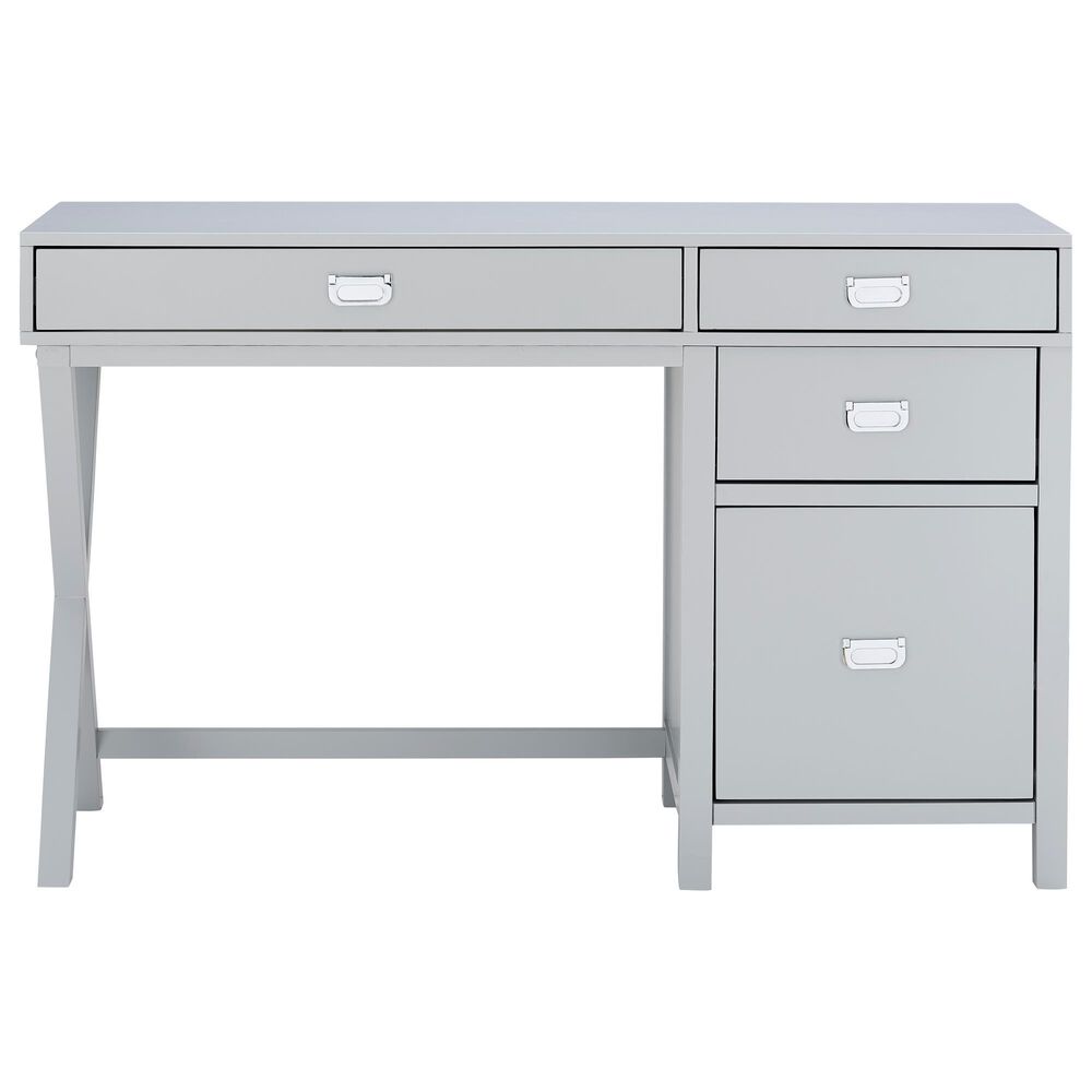 Linon Home Decor Peggy Side Storage Desk in Grey, , large