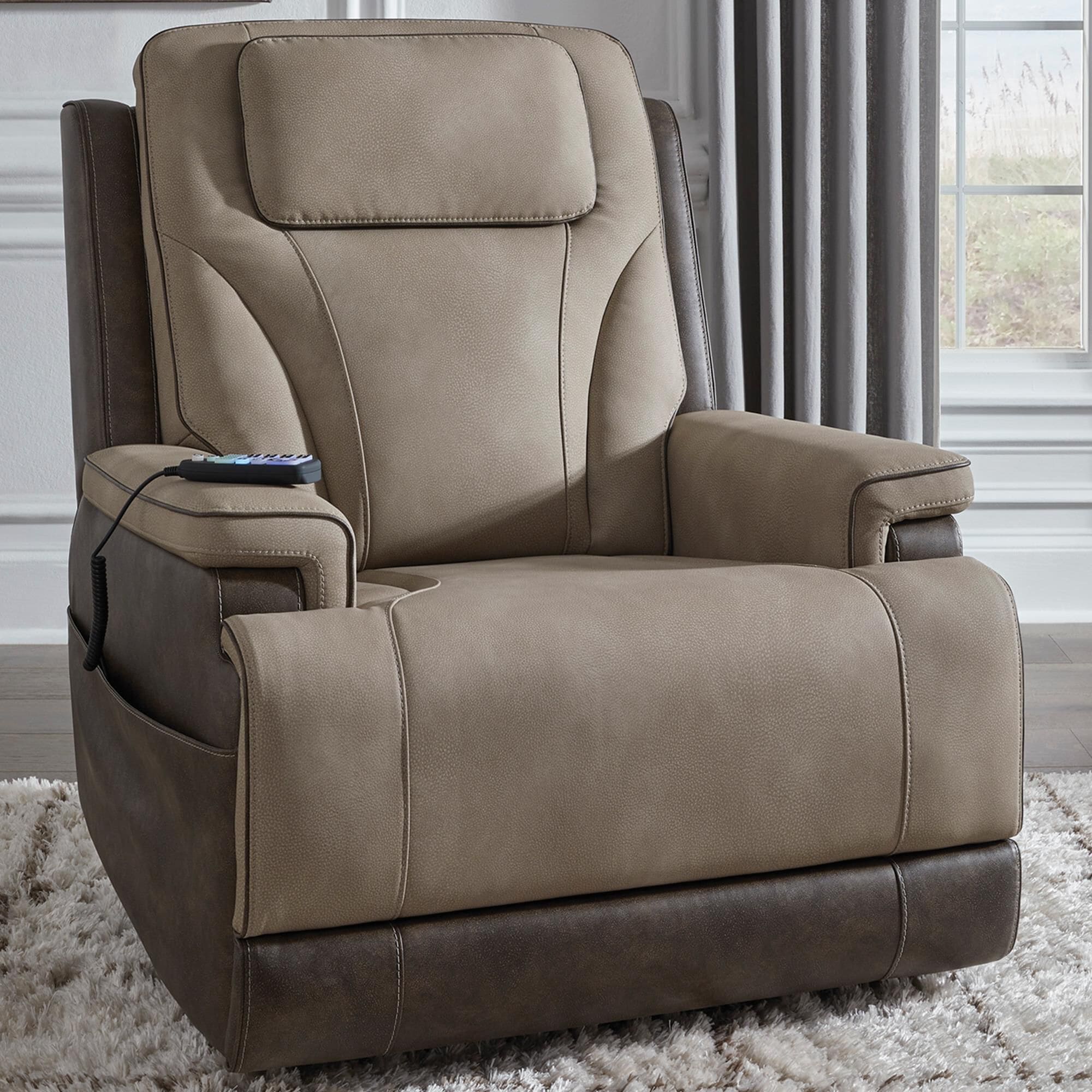 Ashley 4Z-Peaceful Pause Power Lift Recliner in Sand
