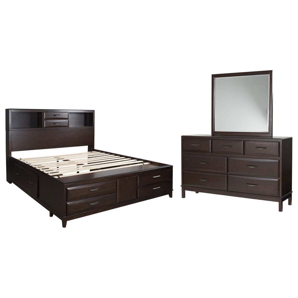 Ashley Vanmore 3-Piece California King Storage Bedroom Set in Dark Brown, , large