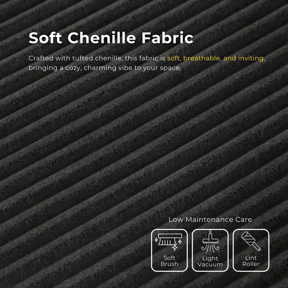 Furniture of America Facil 2-Piece Modular Armless Loveseat in Black, , large