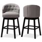 Baxton Studio Theron Swivel Bar Stool with Grey Cushion in Espresso (Set of 2), , large