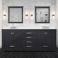 Lexora Home Dukes 80" Double Bathroom Vanity in Espresso with 2 cm White Quartz Top and Rectangular Sinks, , large