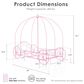 Furniture of America Carriage Twin Canopy Bed in Pink, , large