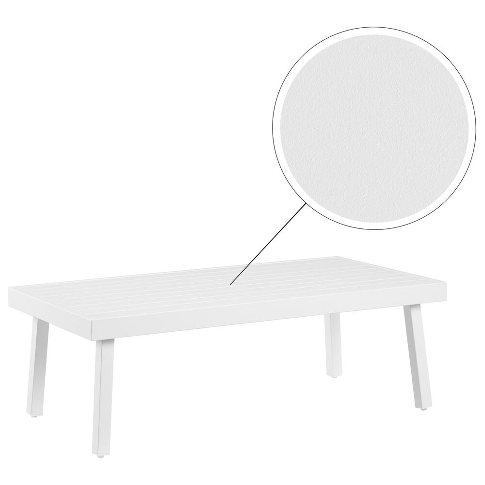 Linon Home Decor Holland Aluminum Coffee Table in White, , large