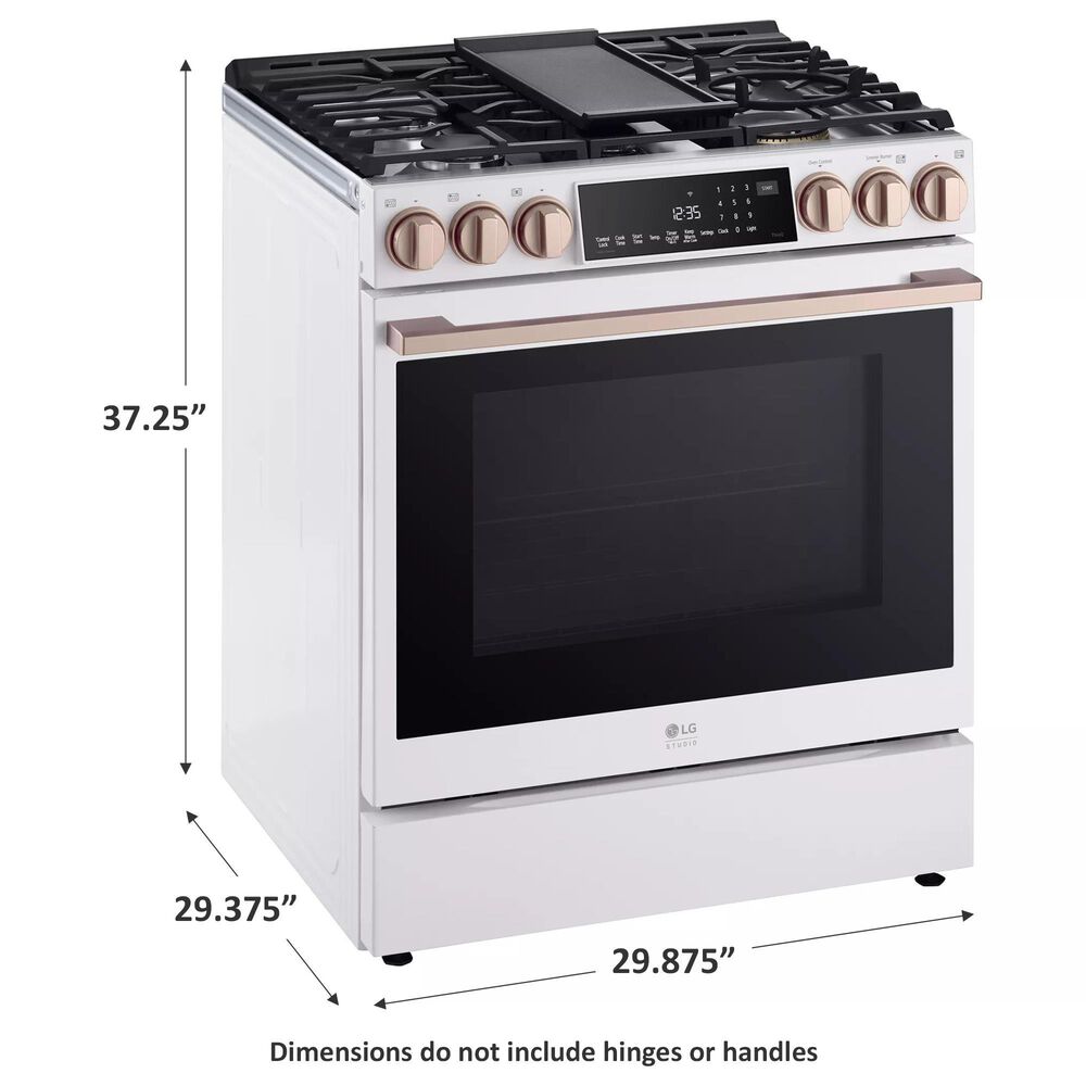 LG Studio 30&quot; Smart Slide-in Gas Range with  Air Fry and Convection in Essence White, , large