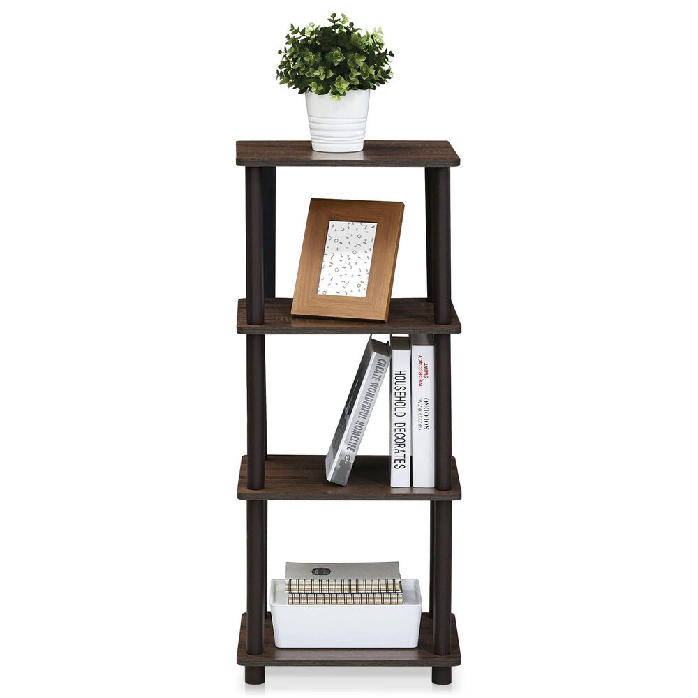 HOMLUX Turn-N-Tube 3-Space Bookshelf in Walnut and Brown, , large