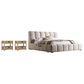 Simeon Collection Escape Queen Upholstered Platform Bed with 2 Nightstands in Natural Patina and Sandstone, , large