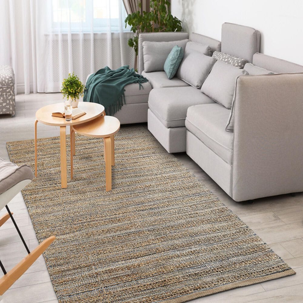 L&amp;R Resources Natural Fiber 9&#39; x 12&#39; Navy Area Rug, , large