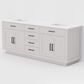 Lexora Home Abbey 80" Double Bathroom Vanity in White Oak with 2 cm White Carrara Marble Top and Rectangular Sinks, , large