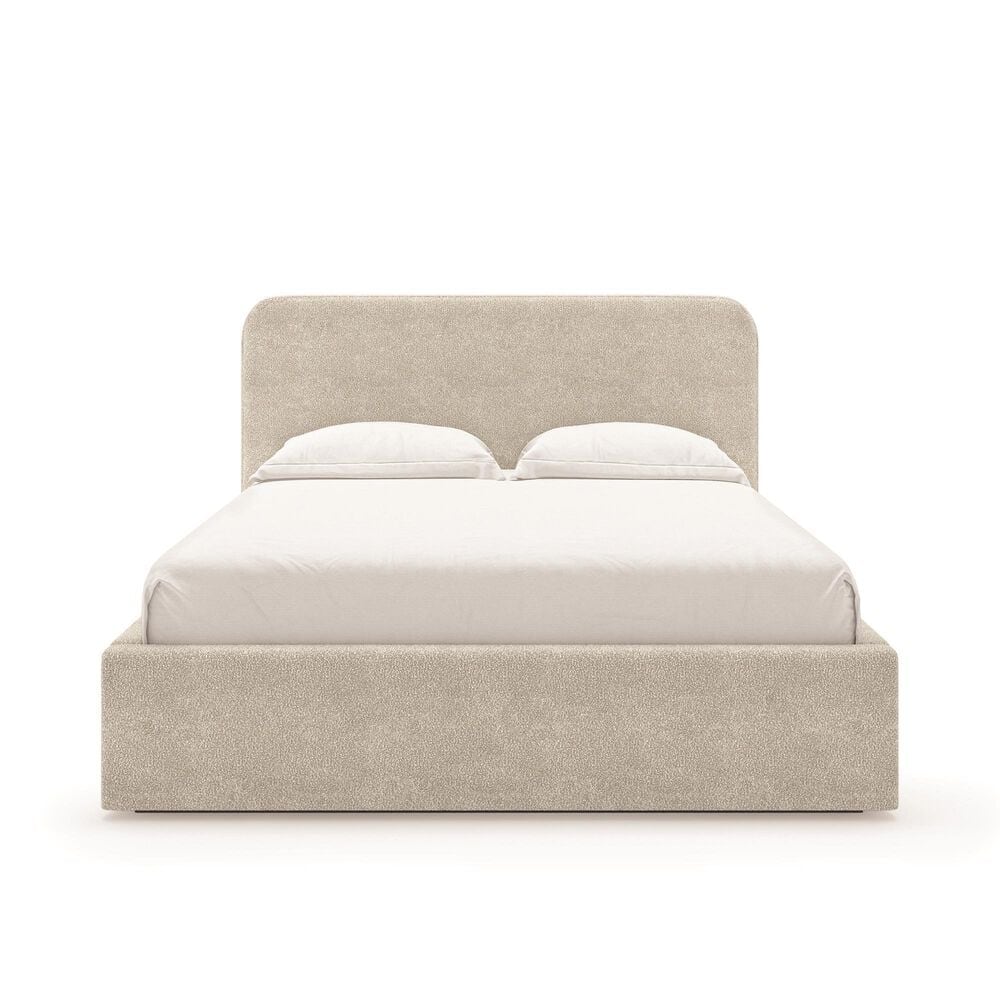 37B Queen Upholstered Platform Bed in Ricotta Boucle, , large