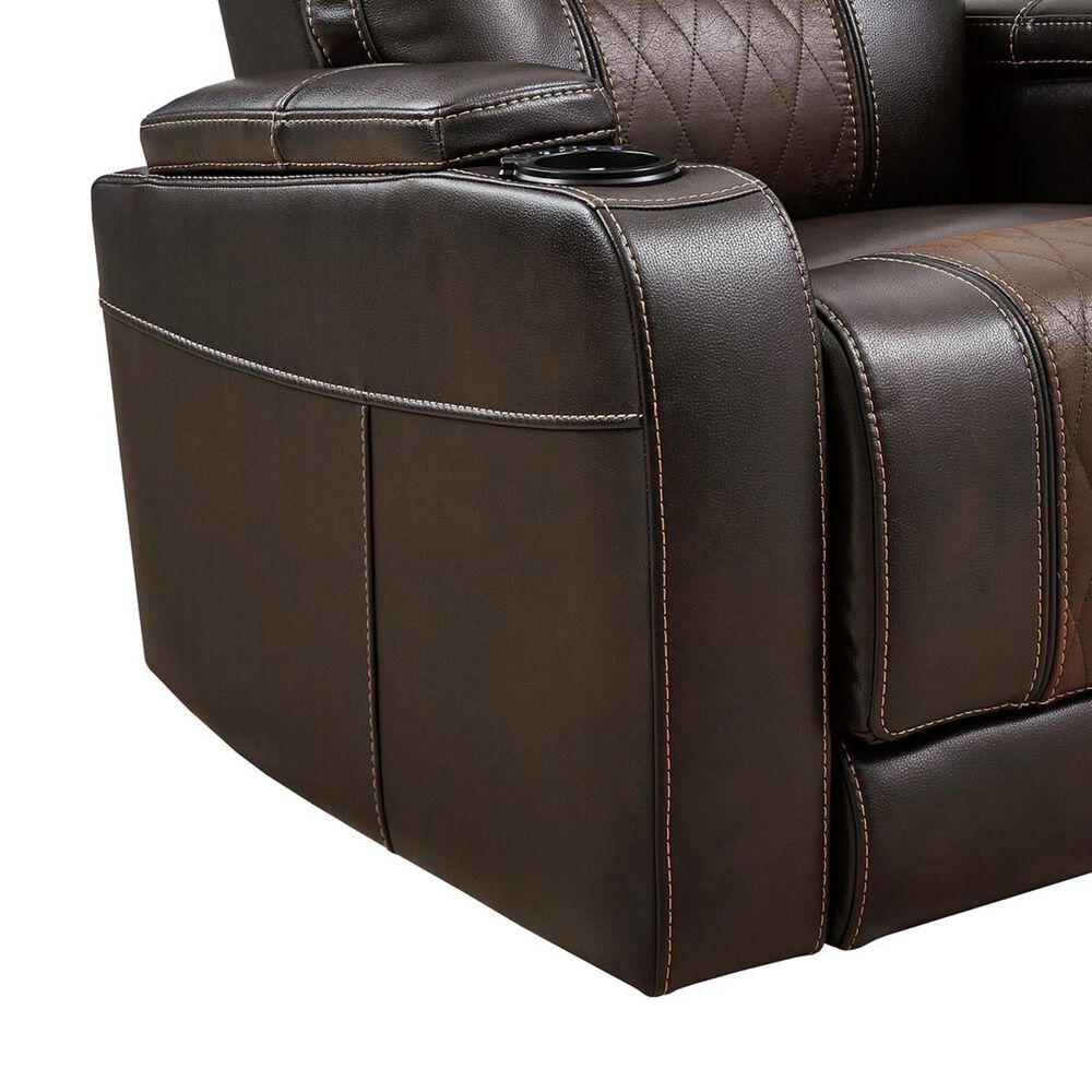 Ashley Composer Power Recliner with Adjustable Headrest in Brown, , large
