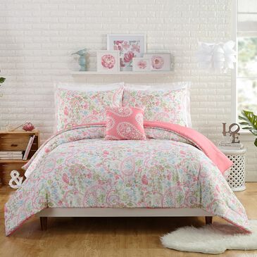 Peking Handicraft Avery 4-Piece King Comforter Set in Blush, , large