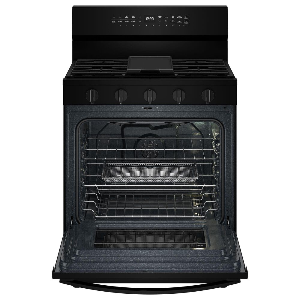 Whirlpool 5.3 Cu. Ft. Freestanding Smart Gas Range with Air Cooking Technology in Black, , large