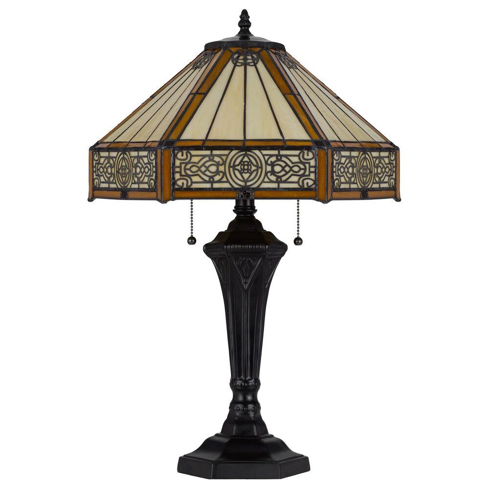 Cal Lighting 24" Tiffany Table Lamp in Dark Bronze, , large
