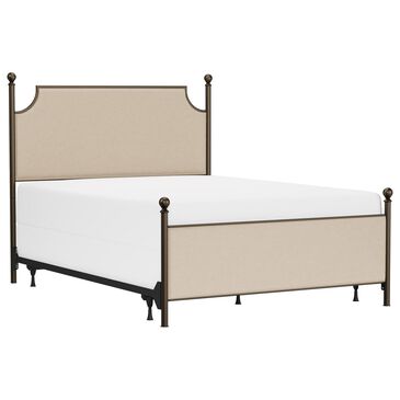 Richlands Furniture McArthur Queen Metal and Upholstered Poster Bed in Brown and Bronze, , large