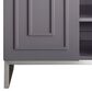 James Martin Vanities Alicante 24" Single Bathroom Vanity in Grey Smoke and Brushed Nickel with 5 cm White Glossy Resin Top and Rectangular Sink, , large