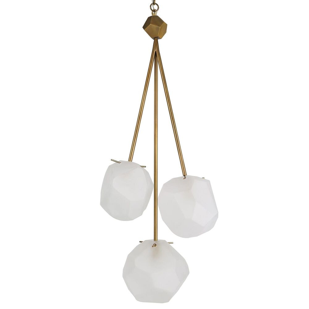 Uttermost Geodesic 3-Light Pendant in Antique Brass, , large
