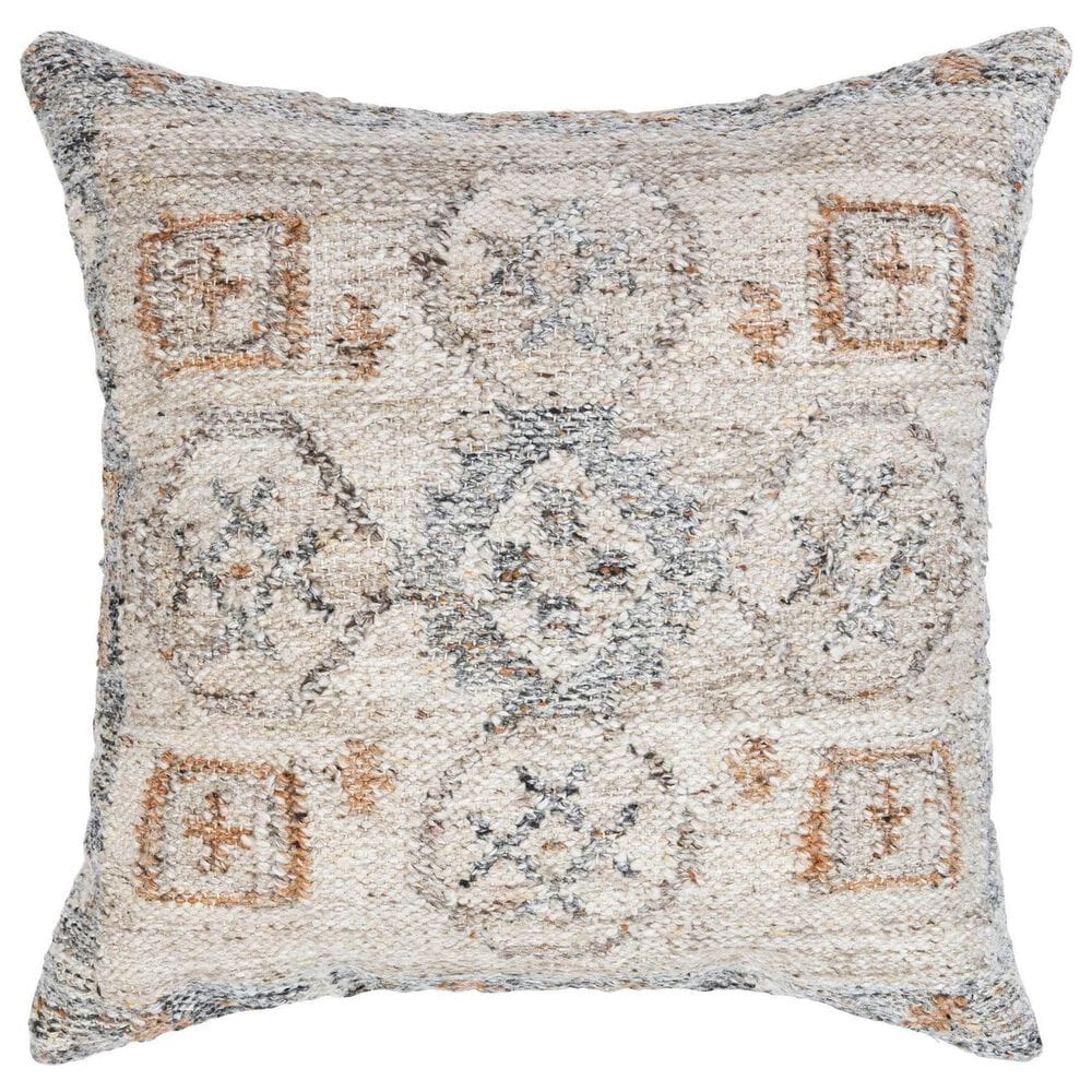 Classic Home Luken 22" Square Throw Pillow in Gray and Multicolor, , large