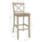 Linon Home Decor Torino X-Back Bar Stool in Grey Wash, , large