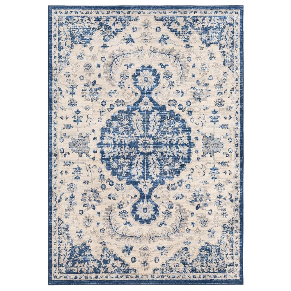 Surya Monaco MOC-2322 2' x 3' Navy, Cream and Silver Gray Scatter Rug, , large