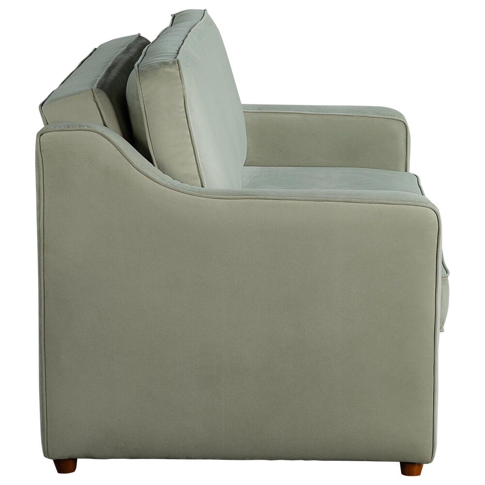 Lifestyle Solutions Delmar Convertible Loveseat with Sage Cushion in Brown, , large