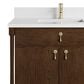 James Martin Kinnsden 36" Single Bathroom Vanity in Sable Oak with Single Hole 3 cm White Zeus Silestone Top and Rectangular Sink, , large