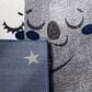 Safavieh Carousel Animals 5"3" Square Navy and Grey Kids Area Rug, , large