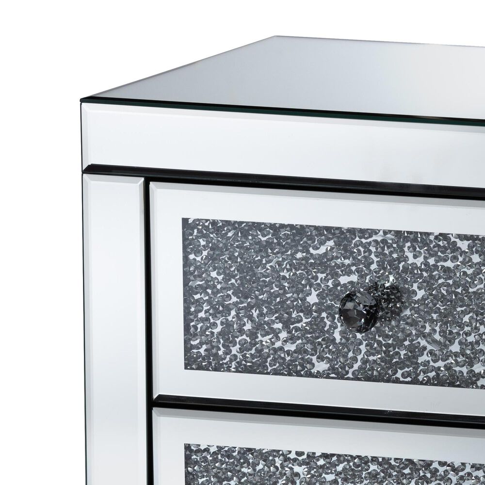 Baxton Studio Ralston 3-Drawer Nightstand in Mirrored, , large