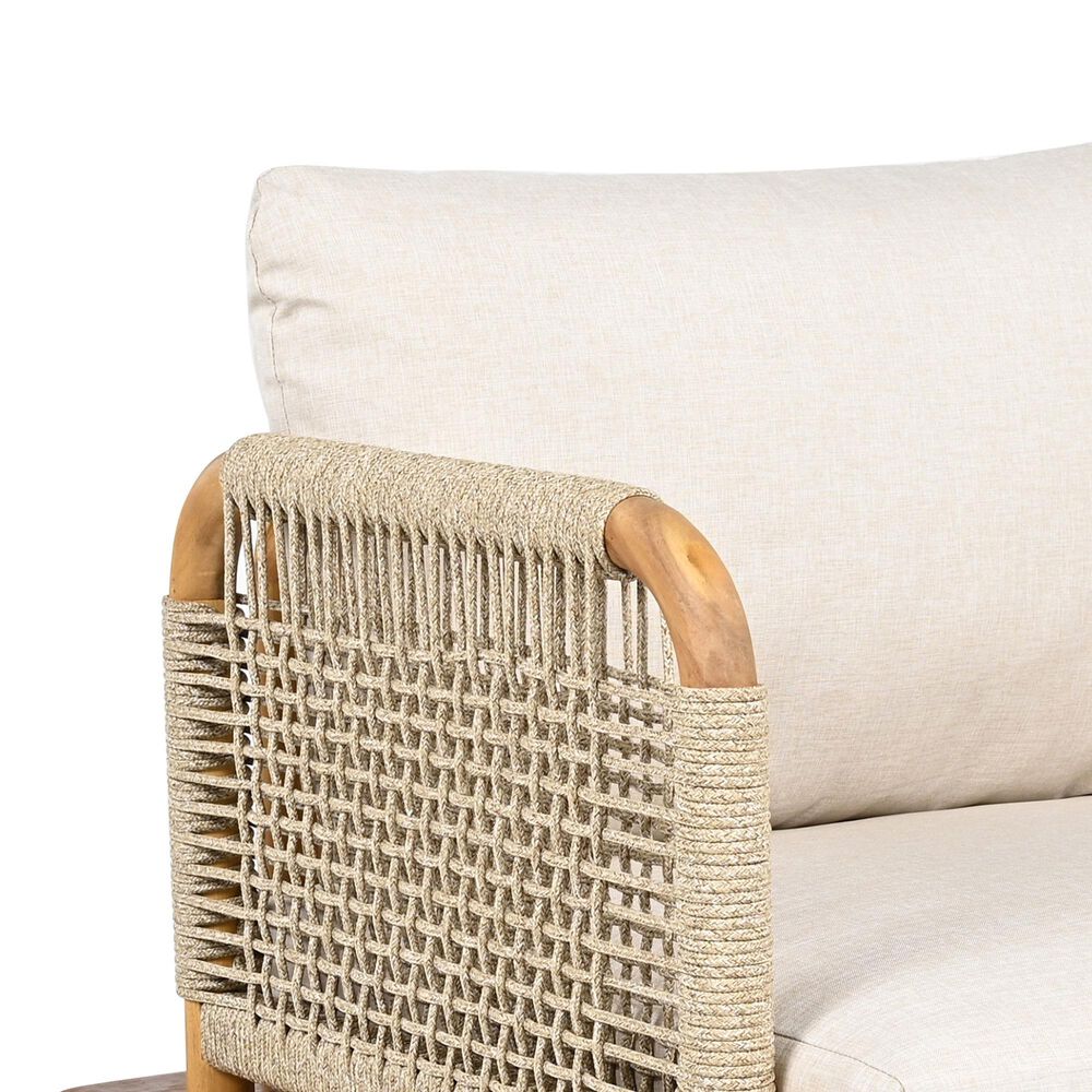 Hearth and Haven Outdoor Club Chairs with Teak Frame in Beige (Set of 2), , large