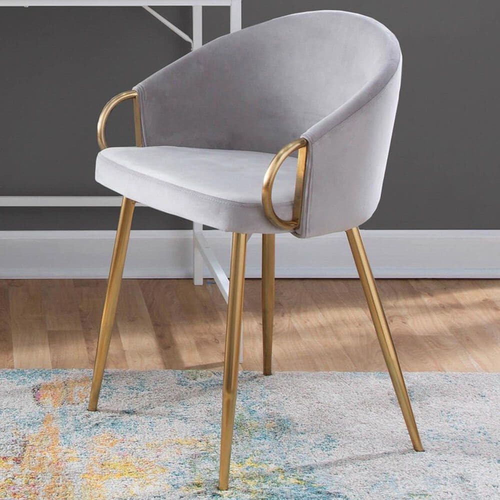 LumiSource Claire Accent Chair in Silver, , large
