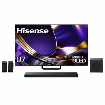 Hisense 85" Class U7 Series ULED Mini-LED 4K - Smart Google TV with 5.1.4 Channel Soundbar System in Black, , large