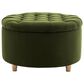 Regency Global Sourcing Knight 28" Round Storage Ottoman in Emerald Green, , large