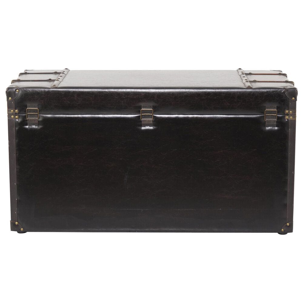 Maple and Jade Vintage 2-Drawer Coffee Table with Buckle Hinged Top in Hickory Brown, , large