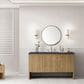 James Martin Vanities Hudson 60" Single Bathroom Vanity in Light Natural Oak with 3 cm Charcoal Soapstone Quartz Top and Rectangular Sink, , large