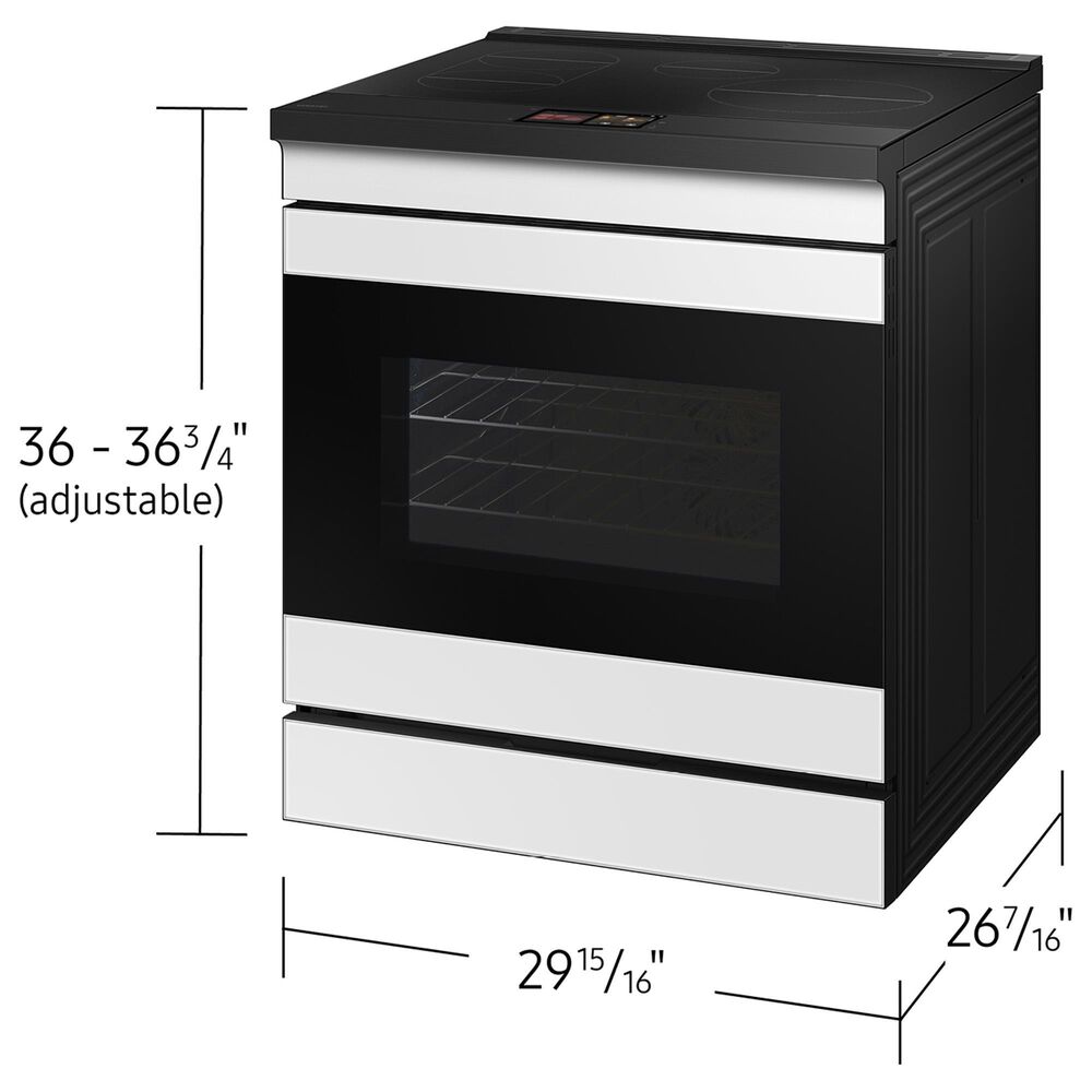 Samsung Bespoke 2-Piece Kitchen Package with 6.3 Cu. Ft. Slide-In Induction Range and 2.1 Cu. Ft. Over-the-Range Microwave in White, , large