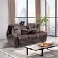 Oxford Furniture Manual Reclining Sofa in Brown, , large