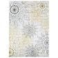 Couristan Calinda Summer Bliss 2" x 3" Gold, Silver and Ivory Area Rug, , large