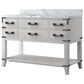 Lexora Home Norwalk 48" Single Bathroom Vanity in White Oak with White Carrara Marble Top  and Rectangle Sink, , large