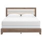 Ashley Sharnari King Panel Bed in Warm Gray, Brown and Antique White, , large