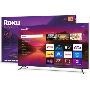 Roku 75" Class Plus Series QLED Mini-LED in Black - Smart TV, , large