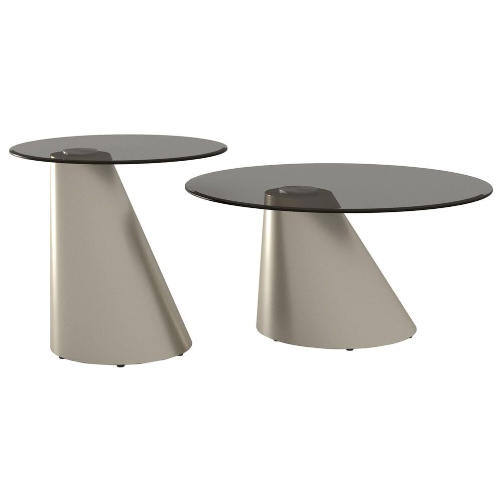Furniture of America Costa Coffee Table Set in Champagne and Black (Set of 2), , large