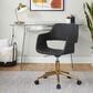 Lumisource Margarite Task Chair with Grey Faux Leather Cushion in Gold, , large