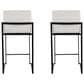 Lumisource Fuji High Back Counter Stool with White Velvet Cushion in Black (Set of 2), , large