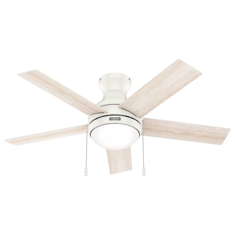 Hunter Aren Low Profile 44&quot; Ceiling Fan with LED Lights in Fresh White, , large